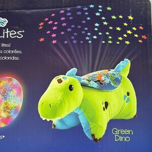 Pillow Pets Sleeptime Lites Green Dinosaur Stuffed Animal Plush Night Light